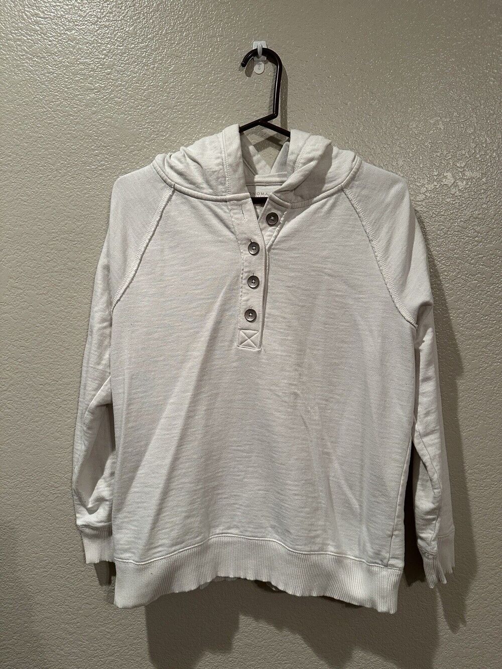 Sonoma Life + Style Women's Simple & Classic Button Front Hoodie Size L